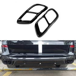 Glossy Black Chrome For BMW X5 G05 X7 G07 2019 Model Stainless Steel Car Exhaust Pipe Cover Trim Accessories