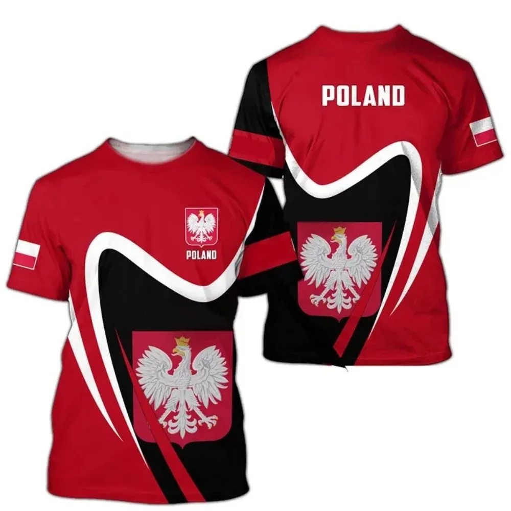 

Poland T-Shirts Polish Flag 3D Print Streetwear Men Women Casual Fashion Oversized Short Sleeve T Shirt Kids Tees Tops Clothing