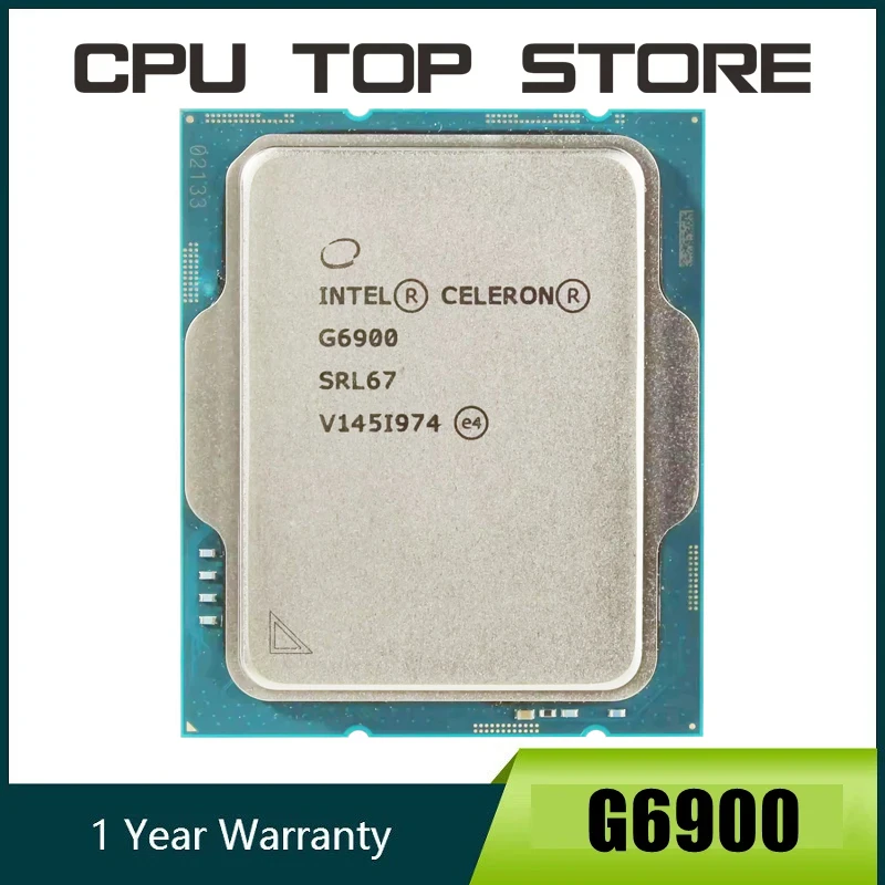 Used Intel Celeron G6900 3.4GHz Dual-Core 4 threads CPU Processor L3=4M 46W LGA 1700