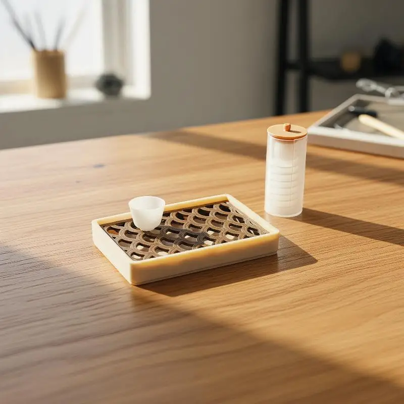 Miniature Tea Tray Set for Dollhouse Creative Home Decor Ideal for Miniature Decoration Accessories view 4