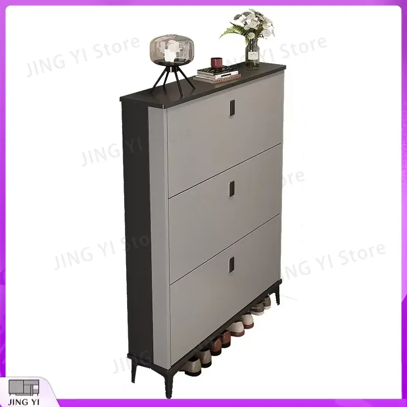 

Ultra Thin Entrance Shoe Cabinet Large Capacity Clamshell Storage Organizer for Home Office Bedroom Hallway Space Saving Shoe