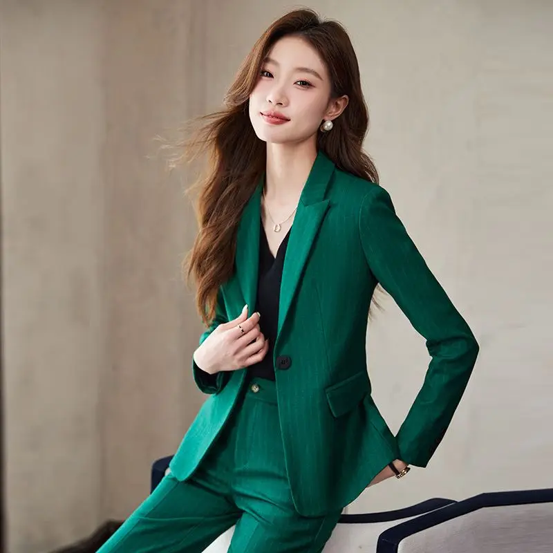 Lnsozkdg-Conjunto de terno elegante feminino de 2 peças, moda coreana, blazers casuais, casaco e calça, roupas femininas, primavera, outono, novidade