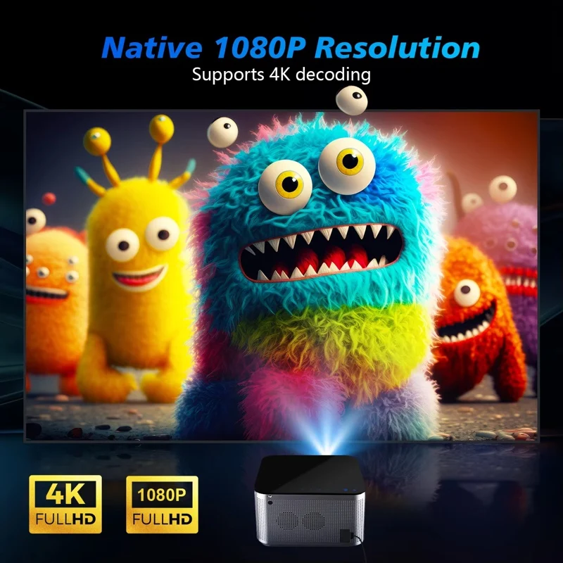 Magcubic HY350 Pro 580ANSI Projector Android 11 4K 1080P Wifi6 Voice Control Allwinner H713 Electronic Focus BT 5.0 Home Cinema image 2