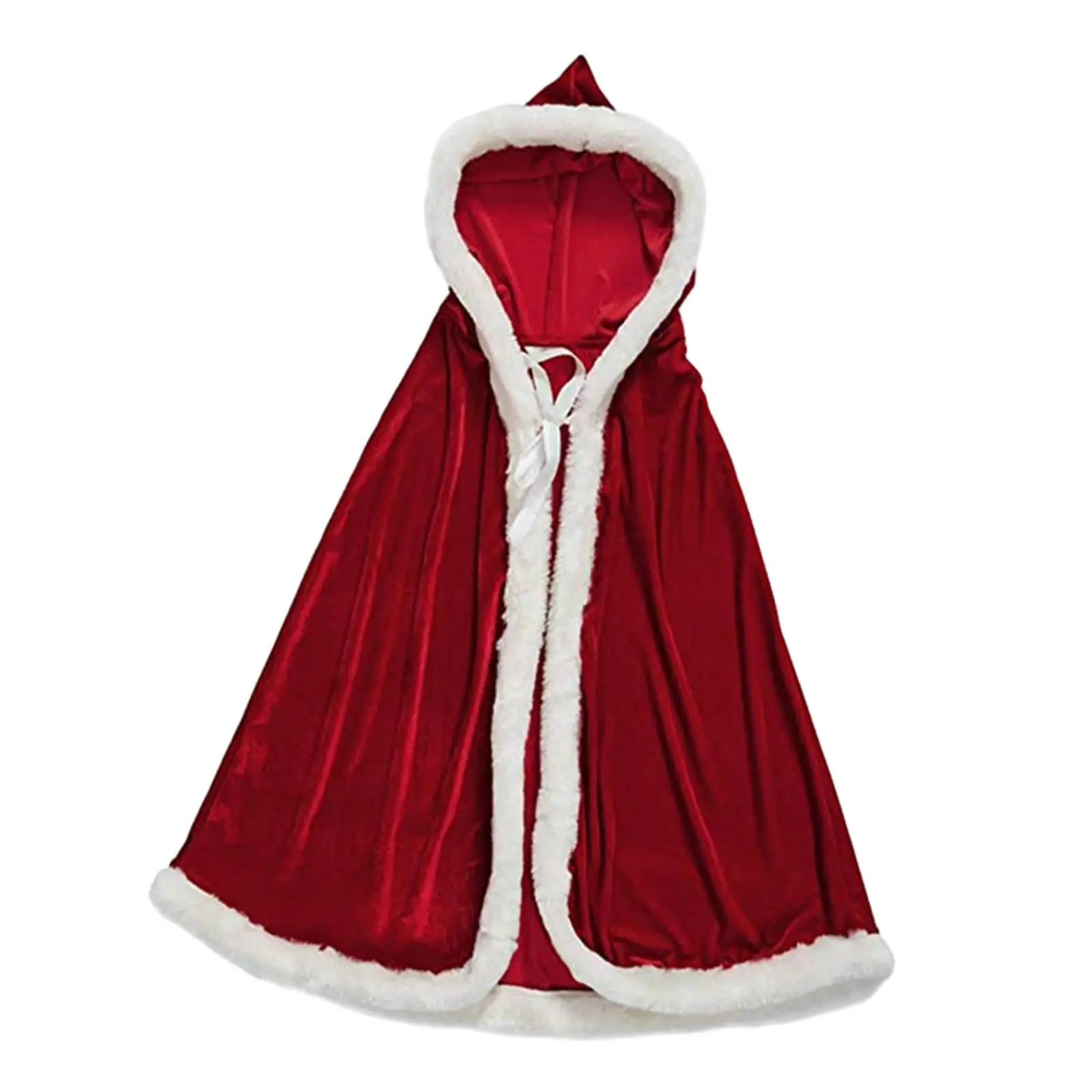 3x Halloween Christmas Costume Cloak Velvet Hooded Cape Lightweight Santa Claus Robe for Props Themed Party Stage Performance