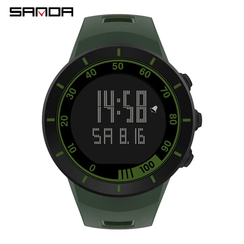 2023 New Fashion Top Brand Sanda Military Sports Led Digital Electron Big Dial Silicon Student Man Gift Waterproof Wrist Watches