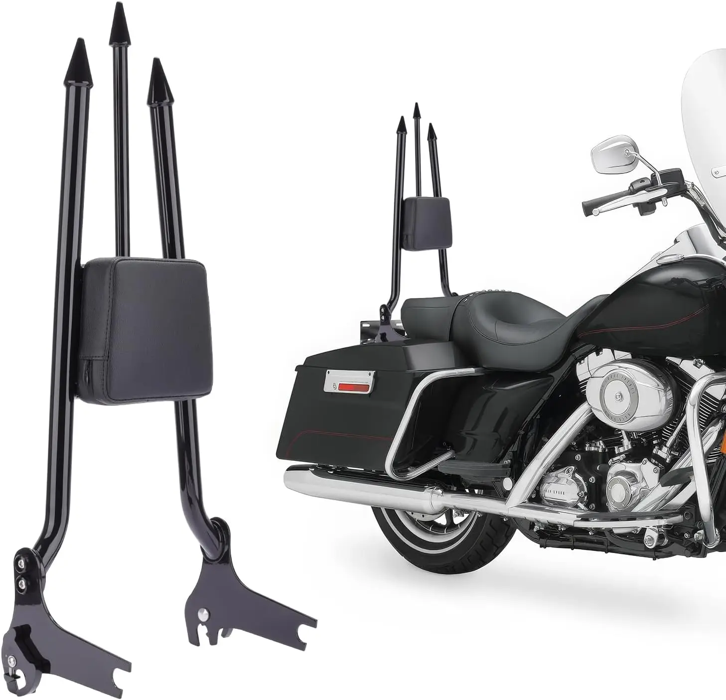 27" Detachable Passenger Backrest Sissy Bar for Harley Touring 1997-2008 Road King Street Glide Vivid