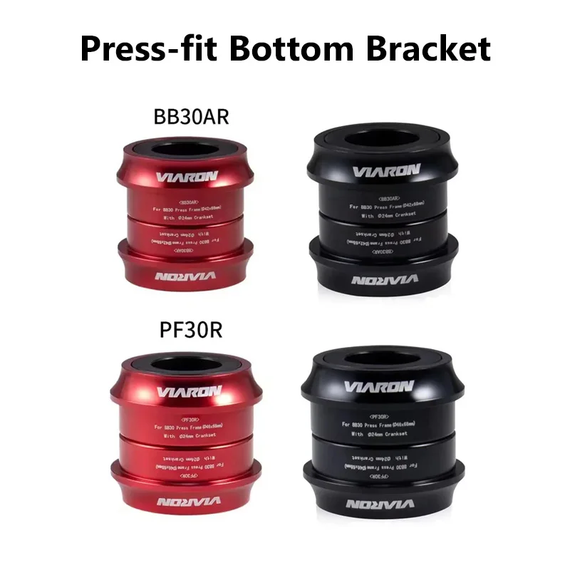 VIARON MTB Bottom Brackets Sealed Bearing BB30AR/ PF30R Mountain Road Bicycle Press-fit Central Shaft to 24mm-SHIMANO Discs