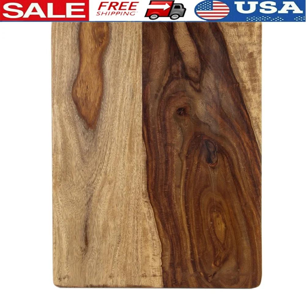 

Sheesham Wood Cutting Board 12x16 Kitchen Chopping Board Non-Slip Rubber Feet Durable Food Grade Easy Clean Reversible Juice