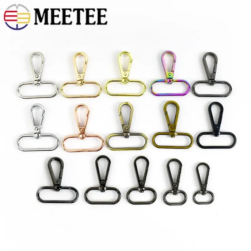 20Pcs Meetee 13-50mm Meal Buckles Lobster Swivel Clasps Hook Collar Carbiner Belt Buckle KeyChain DIY Bags Hardware Accessories