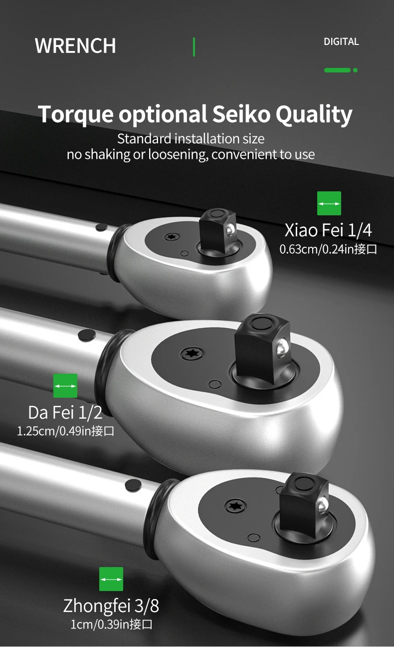 2,5-30 Nm 10-120 Nm 50-350 Nm Drehmomentschlüssel 1/4 3/8 1/2 Zoll Vierkantkopf Drehmomentschlüssel ±3% Hohe Genauigkeit Professioneller Drehmomentschlüssel – Detail 7