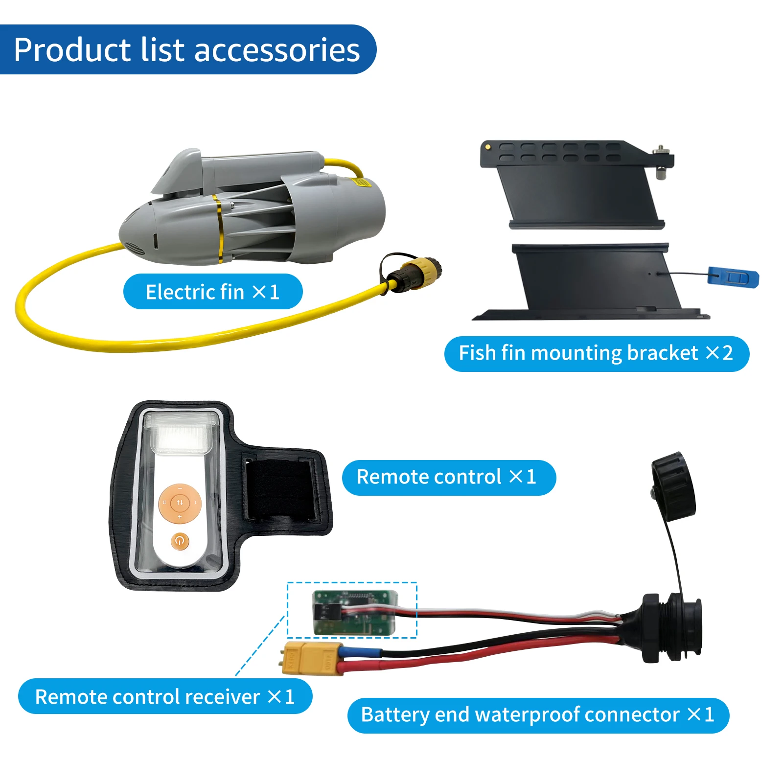 Motor submarino de aleta eléctrica, motor impermeable, paleta inflable, canoa, barco de pesca, propulsor submarino integrado ESC b