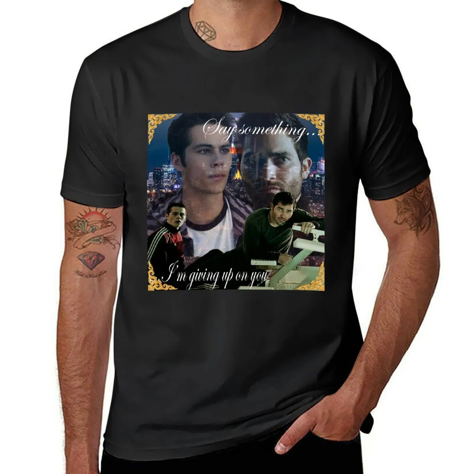 Say something [Sterek] T-Shirt quick drying summer tops Men's t-shirts