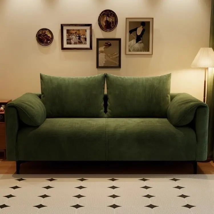 Sofa Living Room Small Apartment Homestay Apartment Rental Room Double Triple Elephant Ears Straight Row Fabric Sofa