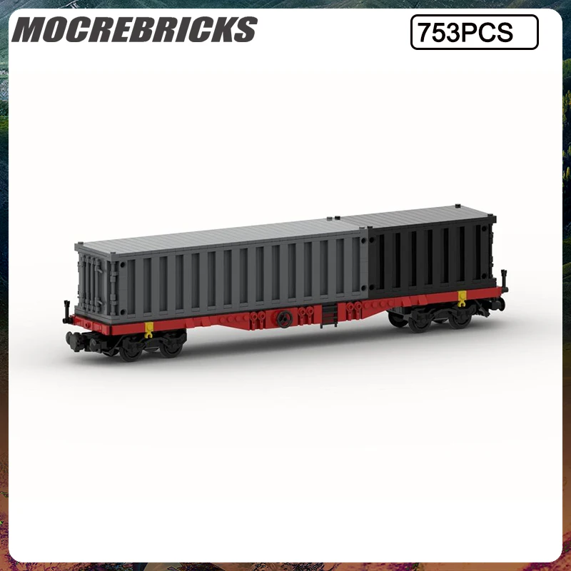 

MOC City Train Series Containerwagon "Sgjs 716" Building Blocks Model DIY Bricks Children's Educational Toys Christmas Gift