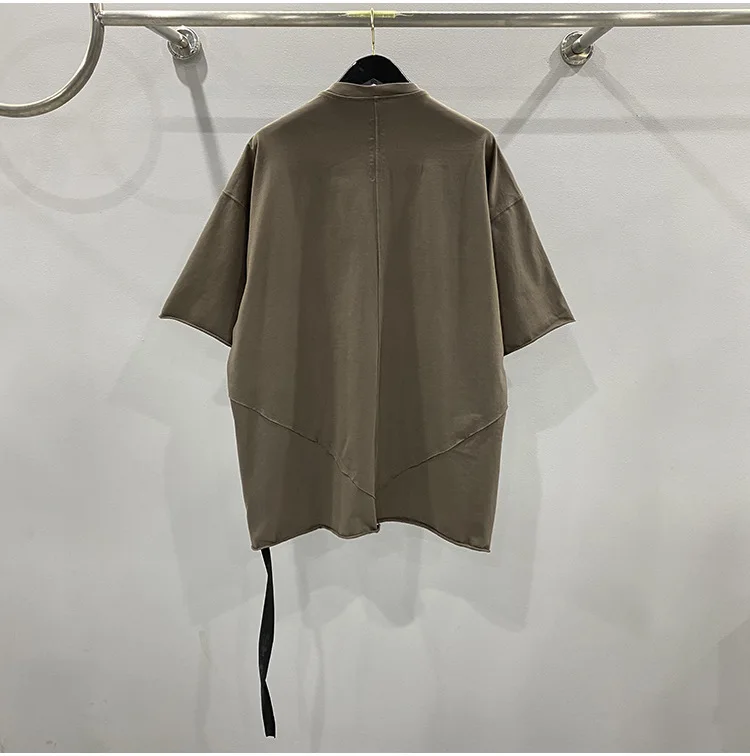 High Quality Luxury Hip Hop Splicing Loose Oversized Shirt Men Short Sleeve Casual Tops Tees