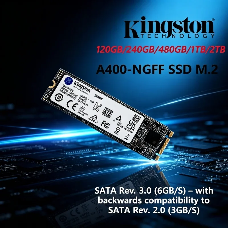 SSD Interno Kingston A400 NGFF M.2 2280 SATA 120G 240G 480G 1TB 2TB para Laptop e Desktop