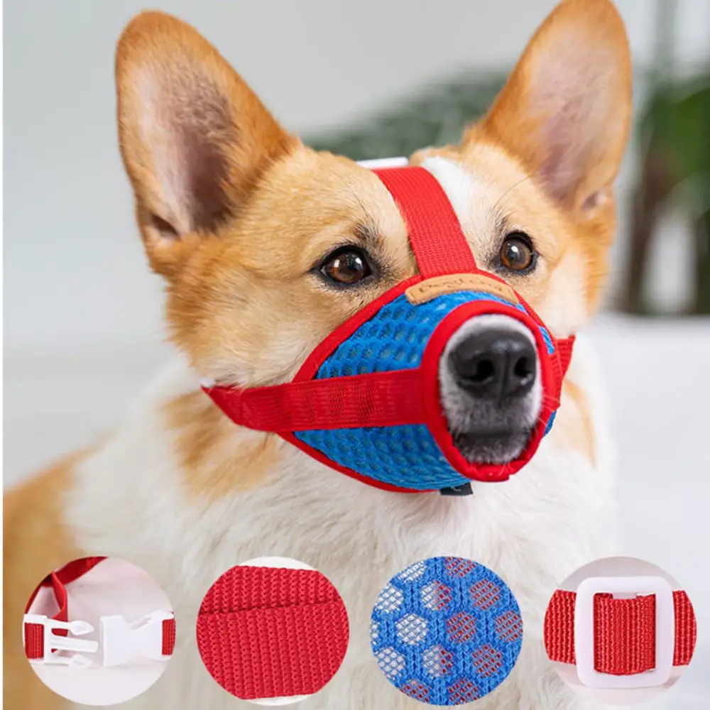 

Anti Barking Dog Muzzle for Small Medium Large Dogs Adjustable Mesh Breathable Nylon Straps Dog Mouth Muzzles Pet Accessories