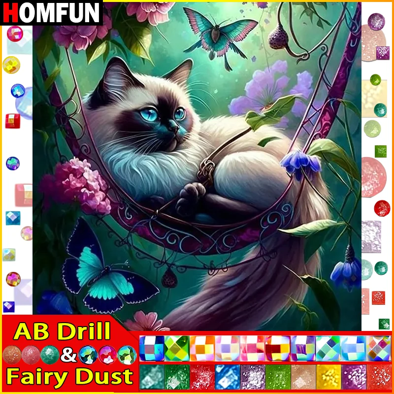 HOMFUN Fairy Dust AB 5d Diamond Painting Full Square/Round 