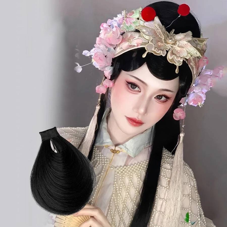 Synthetic Hanfu wig ancient costume lazy person full hair cloud sideburns light opera forehead hairline divine artifact bangs