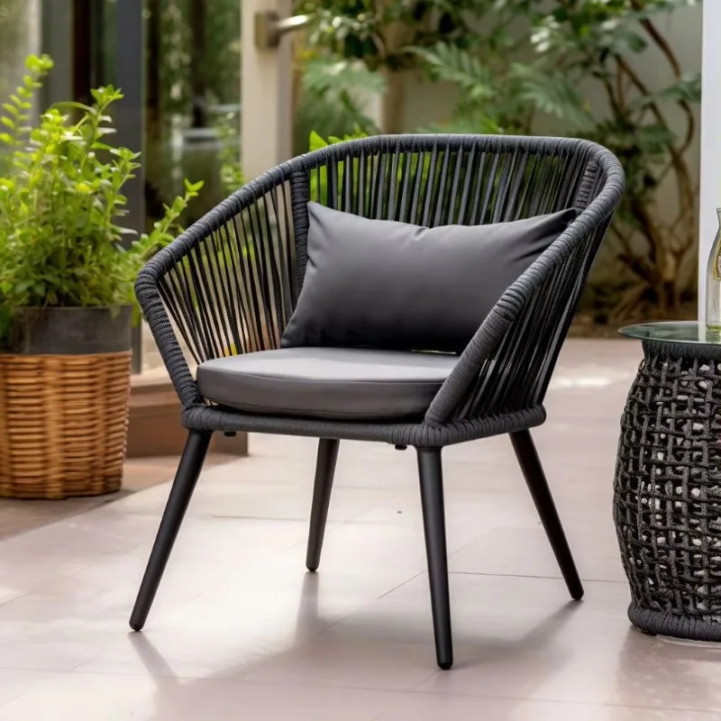 New Product Promotion Simple Classic Rope Garden Chair Outdoor Villa Furniture