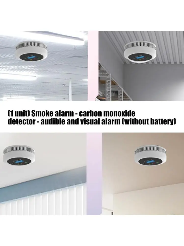 652F Ceiling Mount Smokes and Carbon Monoxide Detector, Hearable Visual Indoor Alarm with Test Button for School Home Room