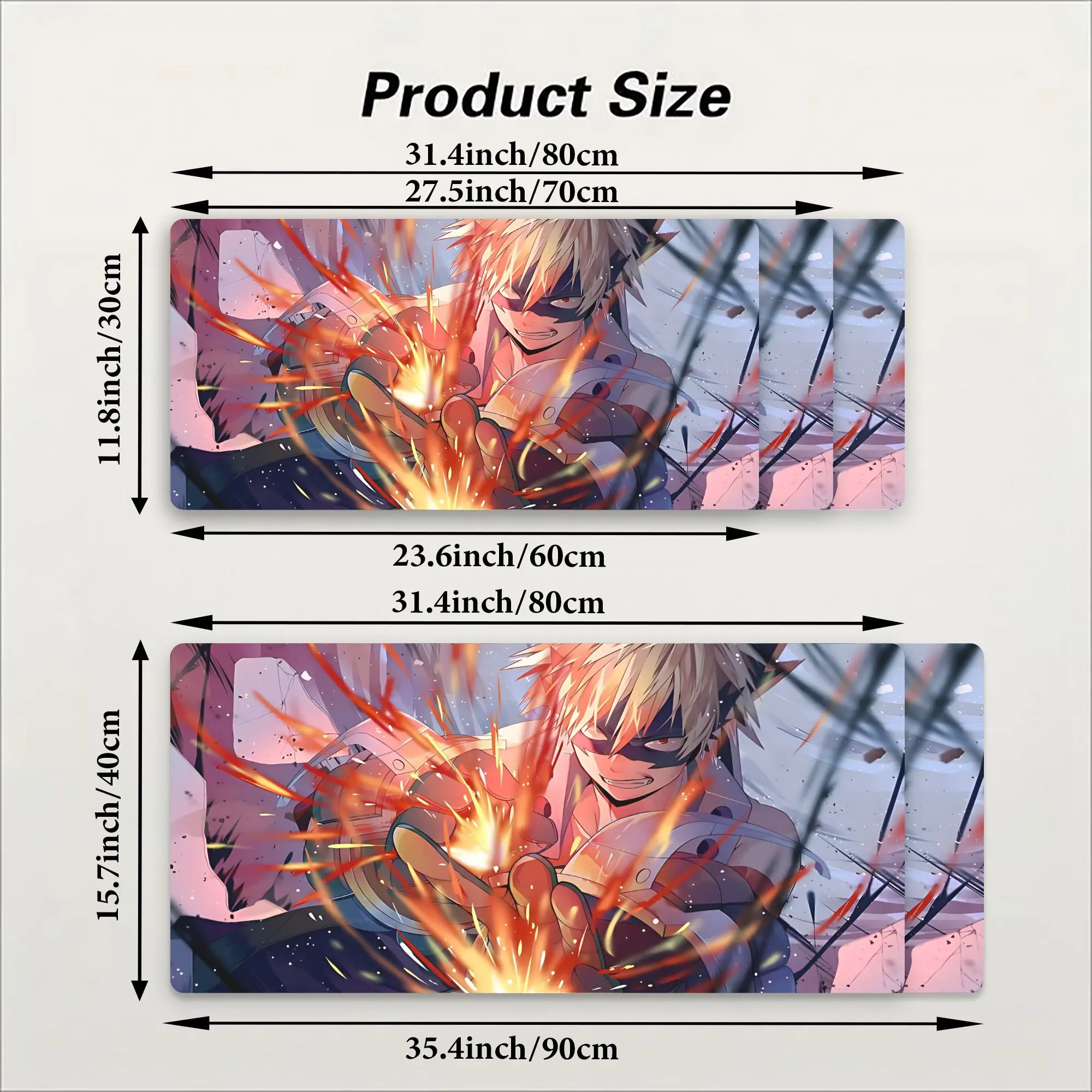 لوحة ماوس قماشية كبيرة جدًا مستوحاة من Katsuki Bakugou، مناسبة لجميع سيناريوهات المكاتب والألعاب مع قاعدة مطاطية ذات مقاس ثابت #4