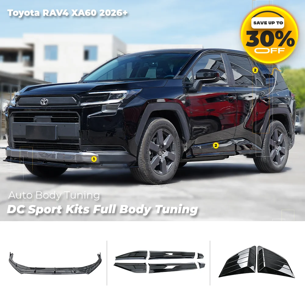

DC Sport Front Lip Spoiler & Rear Bumper Lip with Side Spoiler for Toyota RAV4 XA60 2026+ - Side Skirt Full Body Kit Accessories