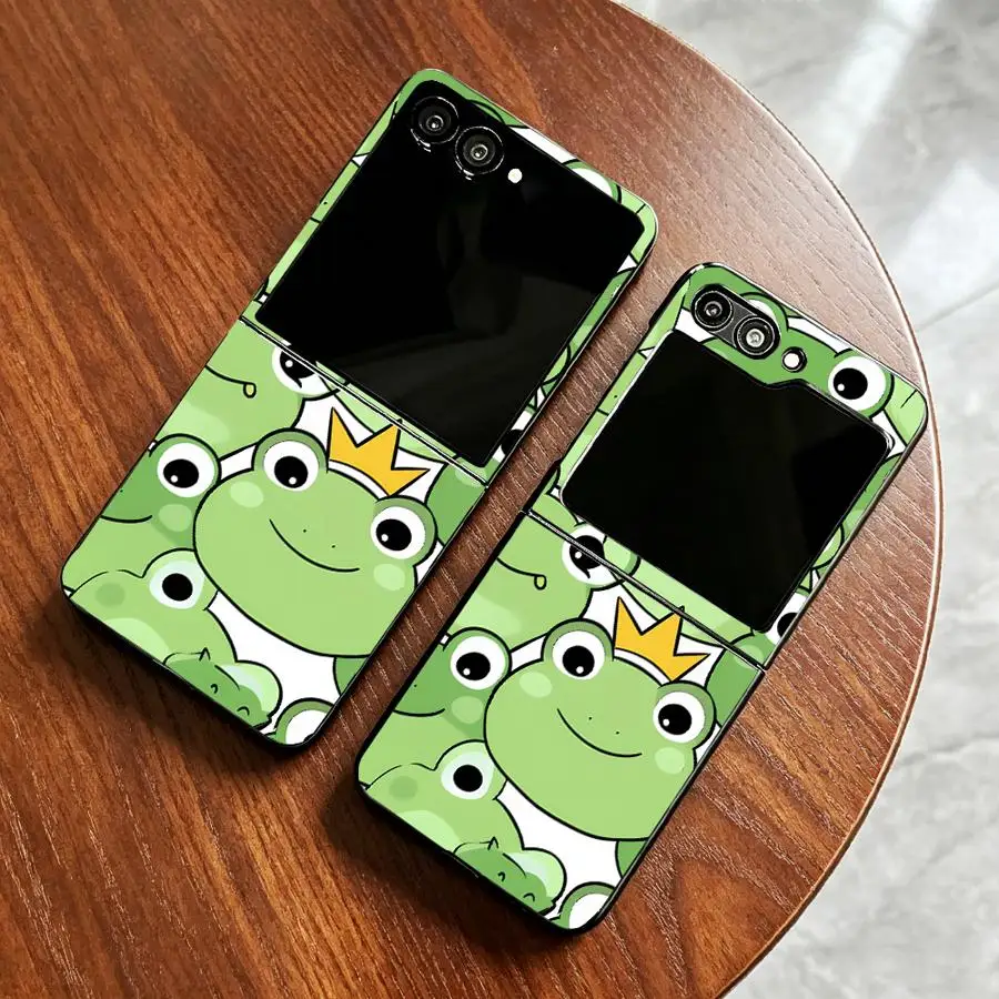 Full Cover Frog Design Phone Cover Case for Samsung Galaxy Z Flip 7 6 5 4 3 Z Fold 7 6 5 4 3