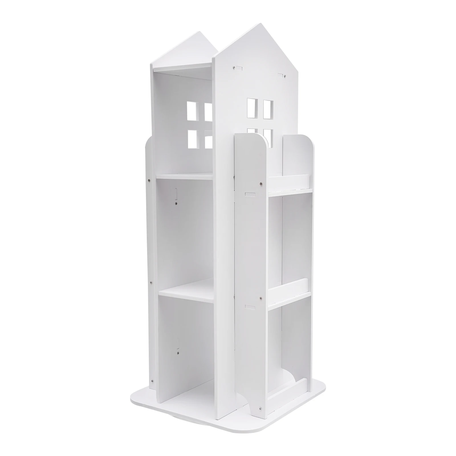 3 Tiers 360 Rotating Display Floor Standing Bookcase with Strong Load-bearing Capacity