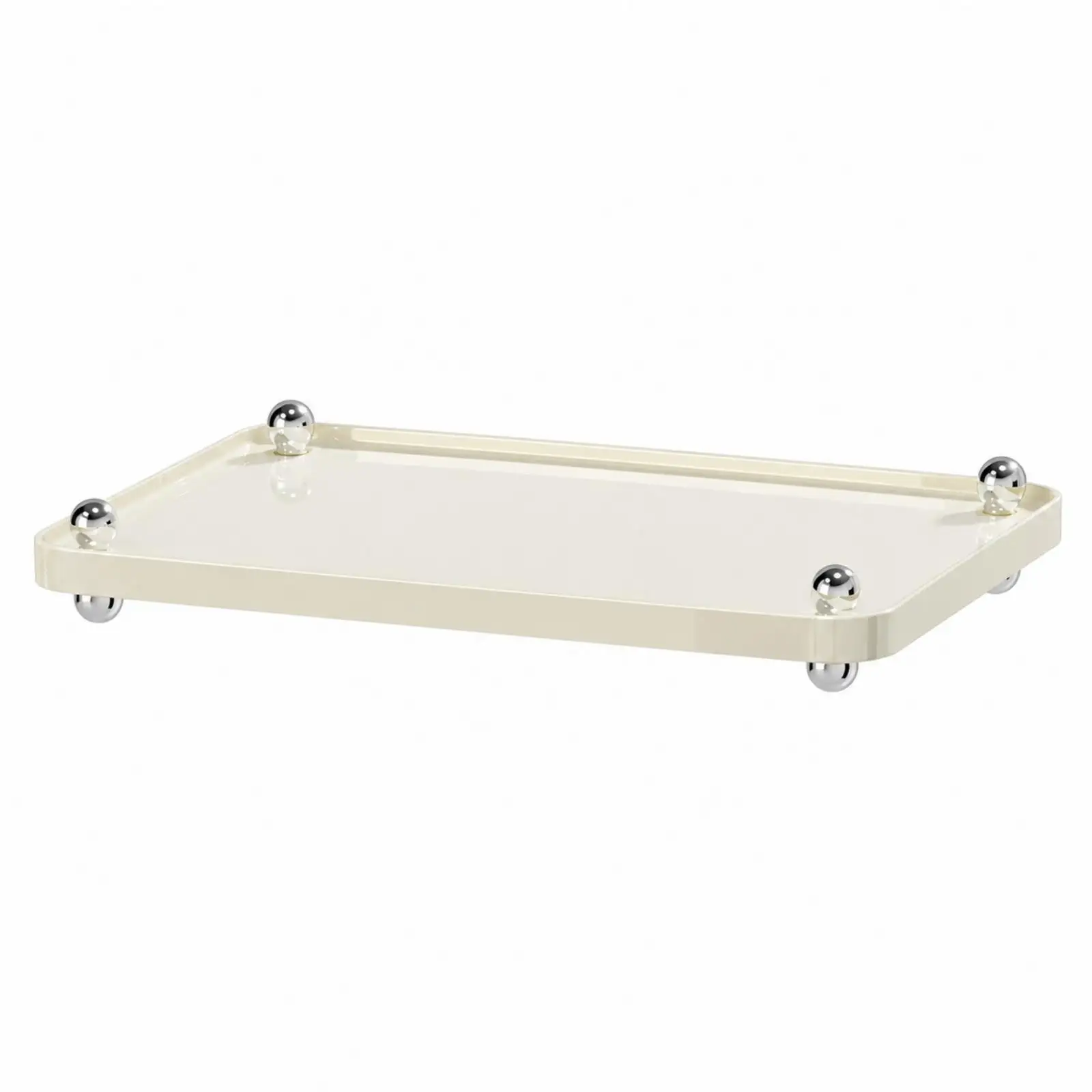 Rectangular Storage Tray with Raised Edges No-Drilling Desktop Storage Tray for Bathroom Counters, Living Rooms