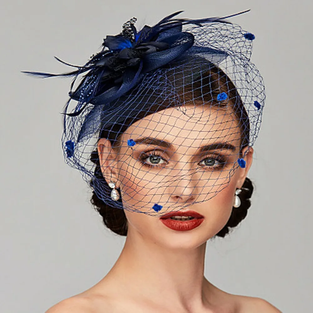 Flowers Mesh Yarn Headdress Fascinator Hairpin Hat Hairpin Hair Pins Bridal Headwear