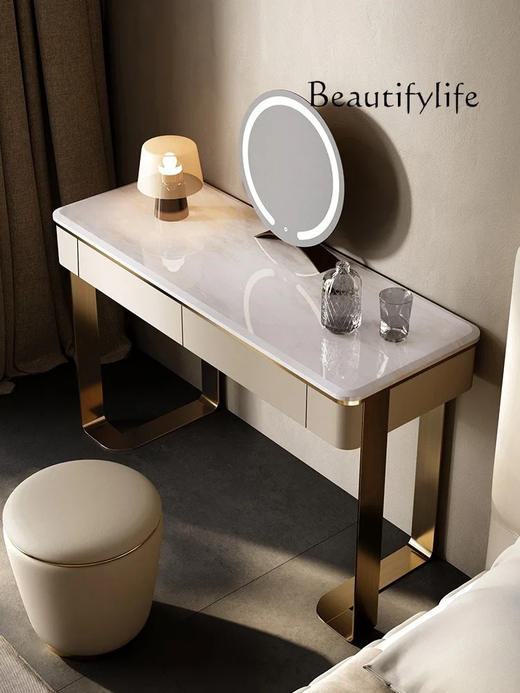 European Entry Lux Marble Dressing Table Modern Simple Small Apartment High Sense Makeup Table