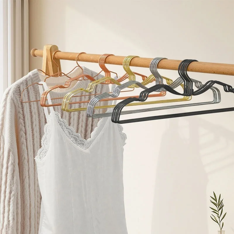 

5pcs Cloth Hanger Metal Space Saving Anti Slip Short Neck Cloth Hanger for Closet Storage Space Saving Clothing Rack
