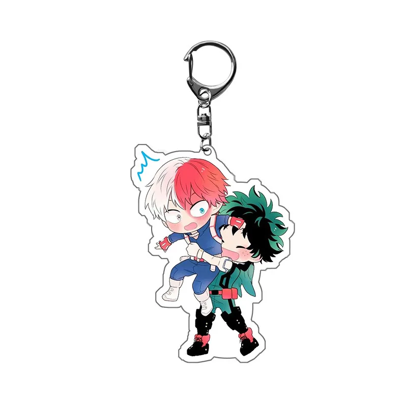 My Heroes Academy Keychain Anime Cartoon Acrylic Keyring Charms Car Key Accessories Backpack Decoration Pendant Birthday Gifts