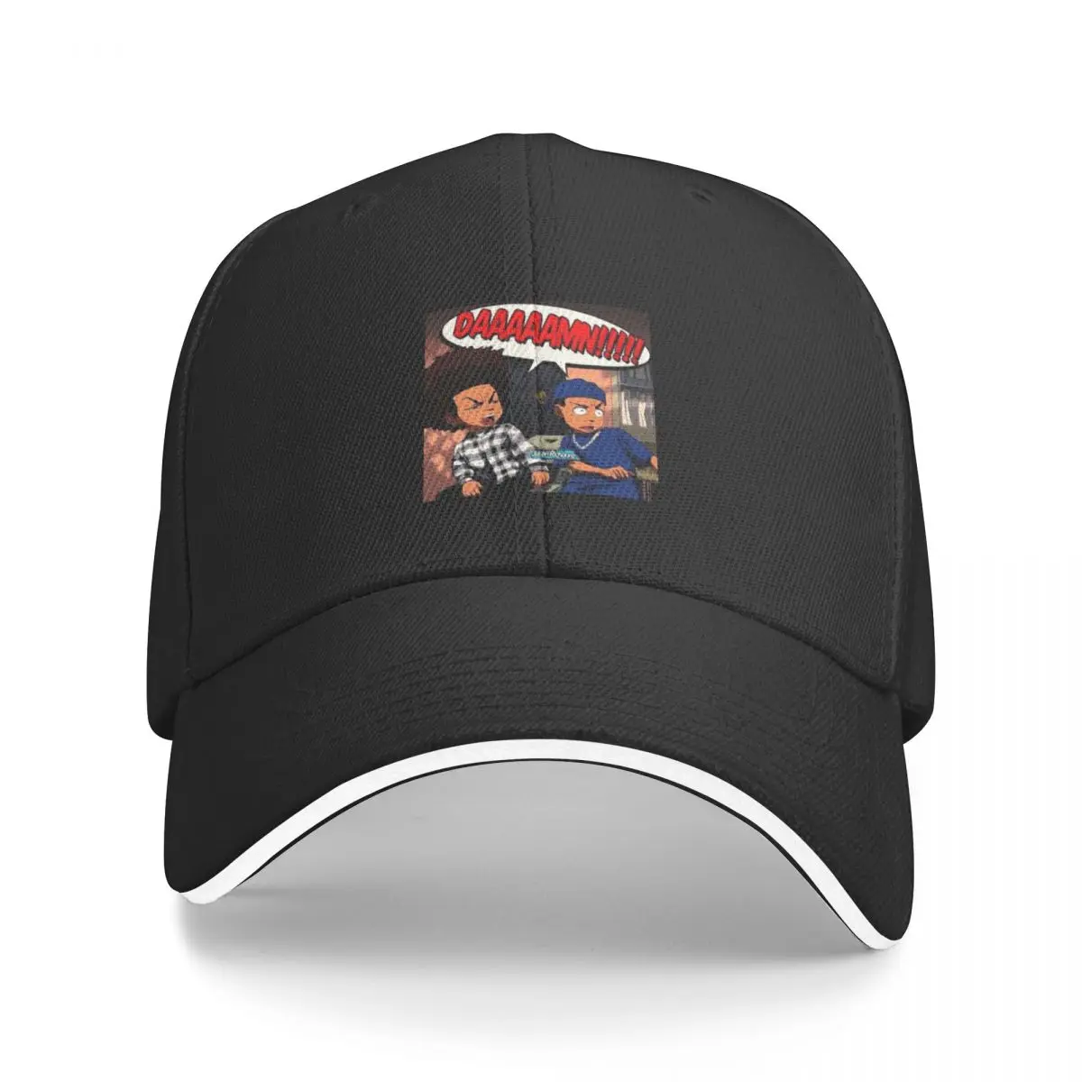 The Boondocks (DAMN meme) Huey x Riley Freeman Baseball Cap Beach Outing Trucker Cap Bobble Hat Golf Wear Mens Women's