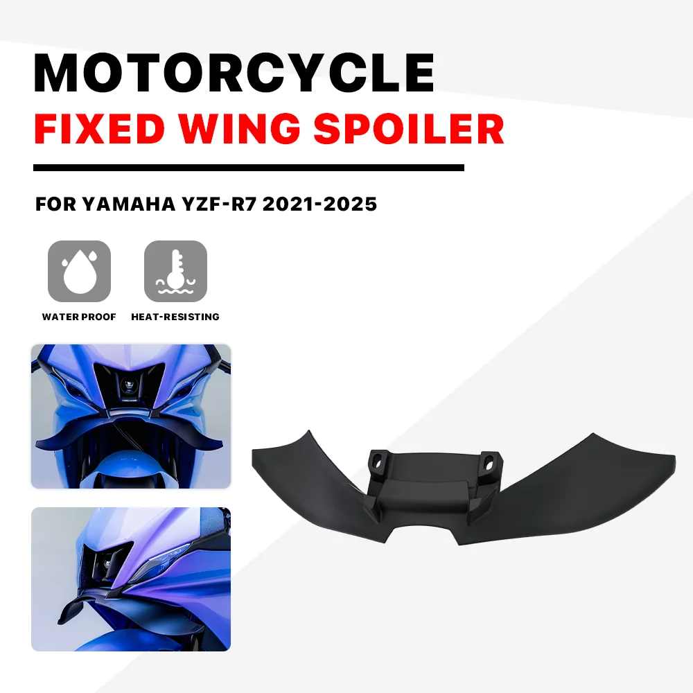For YAMAHA R7 2021-2025 Motorcycle Beak Winglet Downforce Naked Frontal Spoilers Front Lower Lip Spoiler Fixed Wing