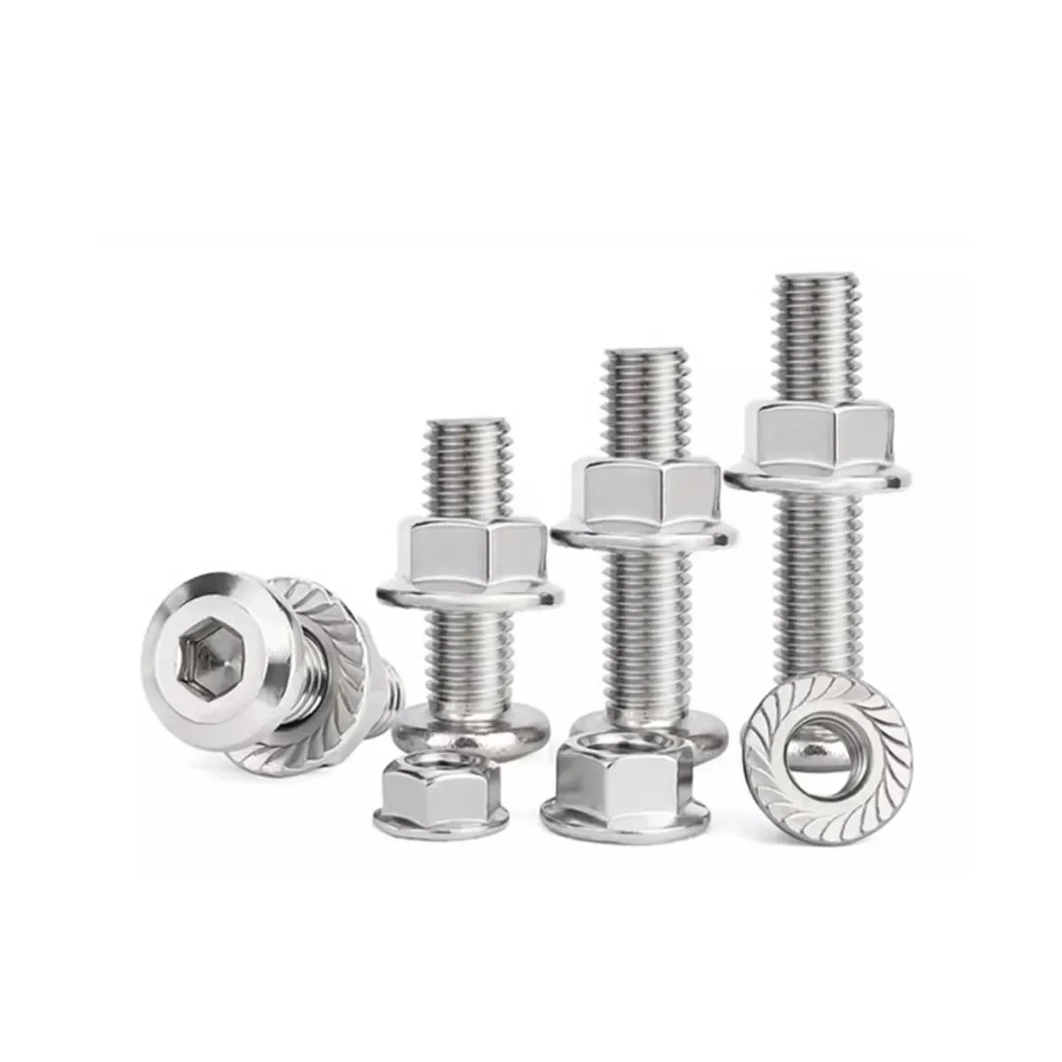 304 Stainless Steel Diagonal Hexagonal Screw And Nut Set M5M6M8