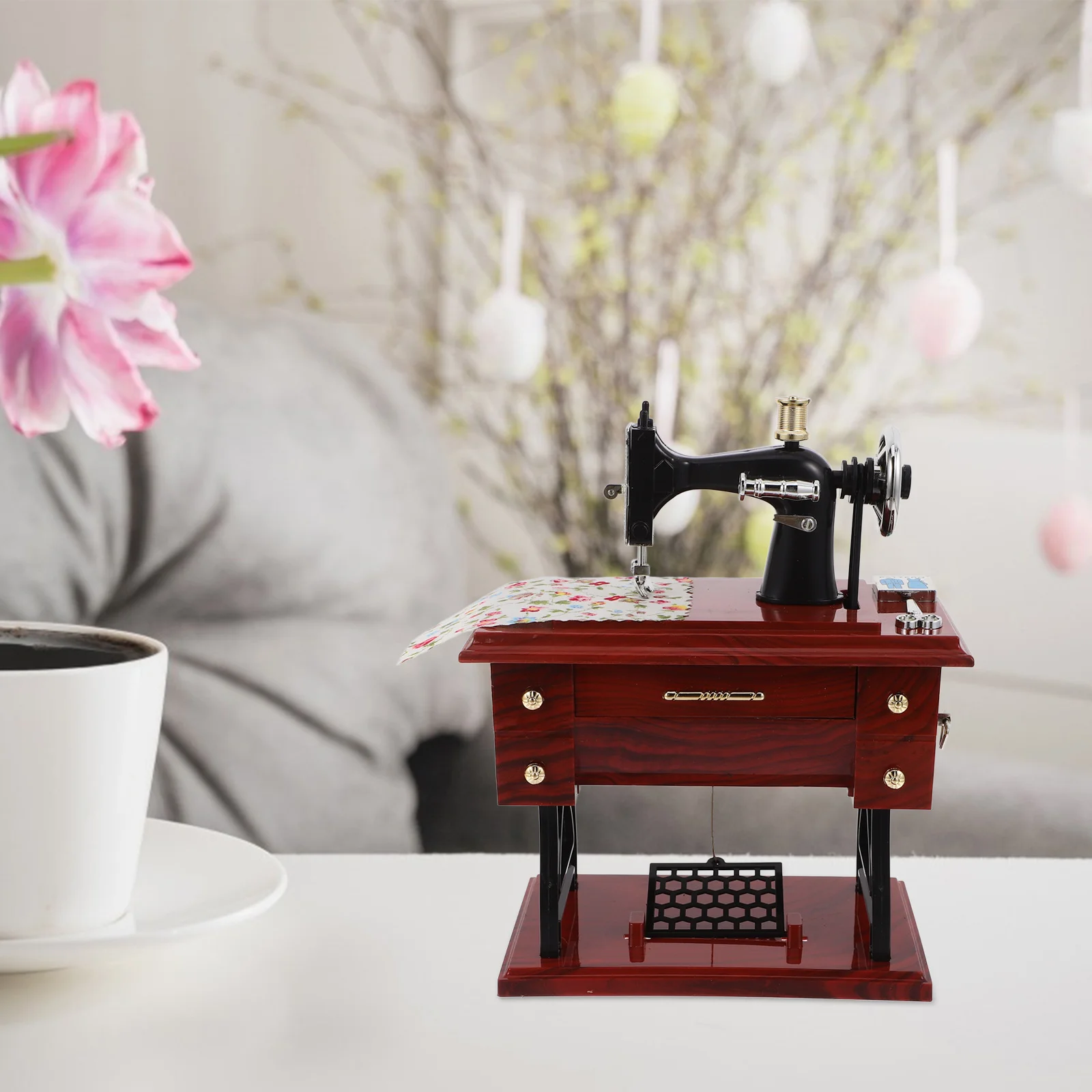 

Vintage Large Size Sewing Machine Music Box Creative Musical Home Ornament Romantic Birthday Christmas Mother's Day Wedding Gift