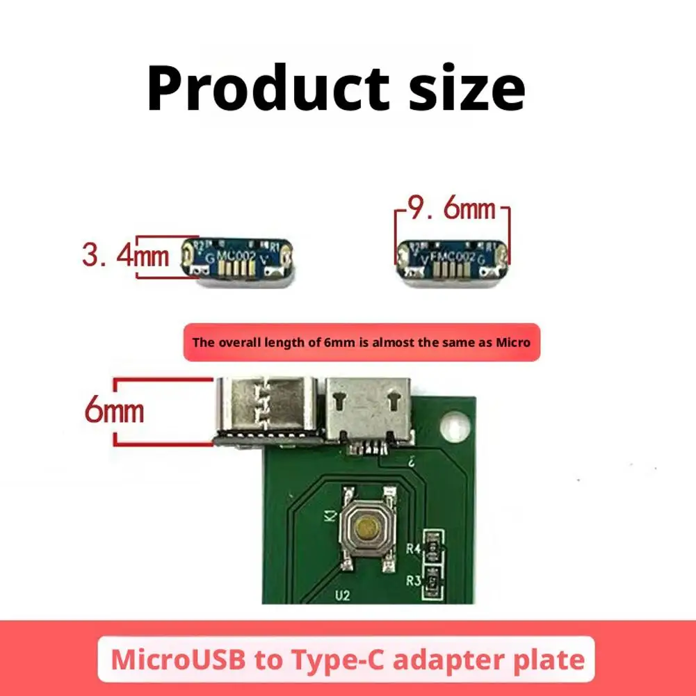 Płytka adaptera USB na Type-C obsługuje ładowanie Type-C i transfer danych USB 2.0, zamiennik złącza Micro-USB do samodzielnych napraw.