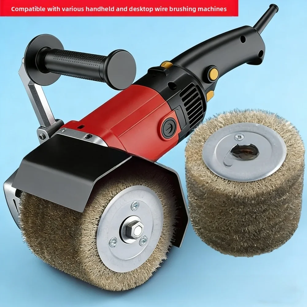 1Pcs 120mm Copper-Plated Steel Wire Brush Wheel For Metal Wood Rust Removal Oxidation Polishing Grinding Wheel