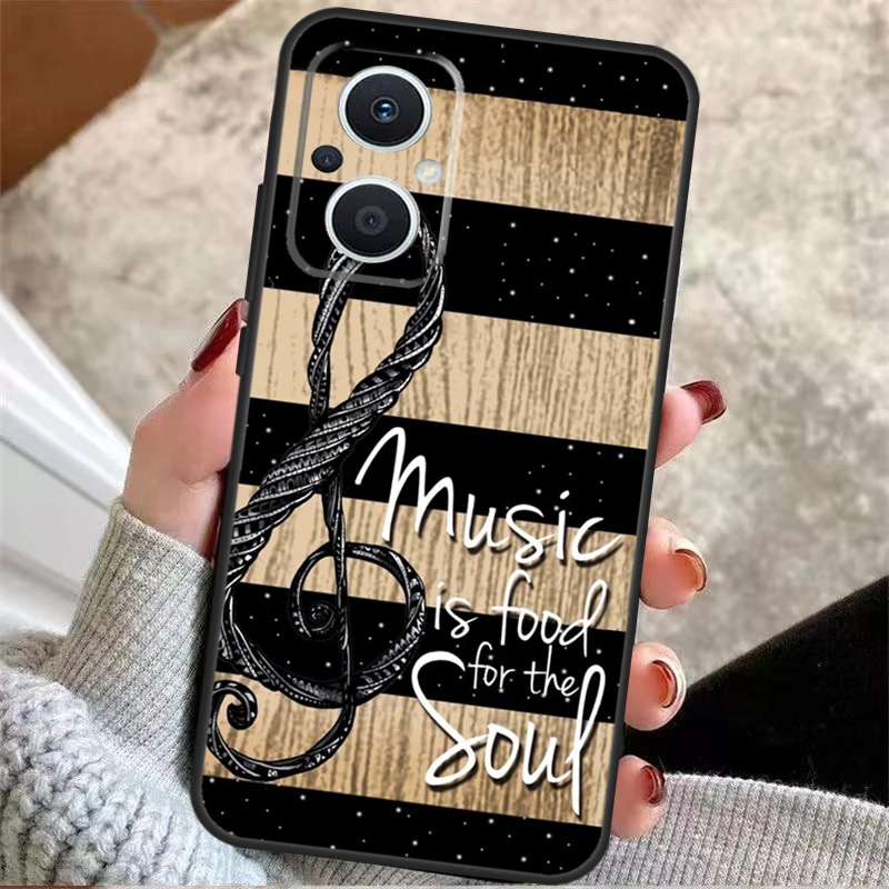 Music Note Musical Treble Clef Back Cover For OPPO Reno 6 7 8 Lite 3 4 5 Z 2Z 8T OPPO Find X6 Pro X2 X3 Neo X5 Lite Case