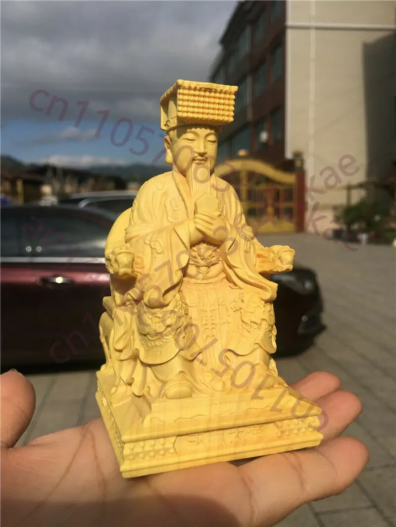 

Резная статуэтка Будды из самшита, нефритовый император, украшение для дома, сувениры, подарки ручной работы