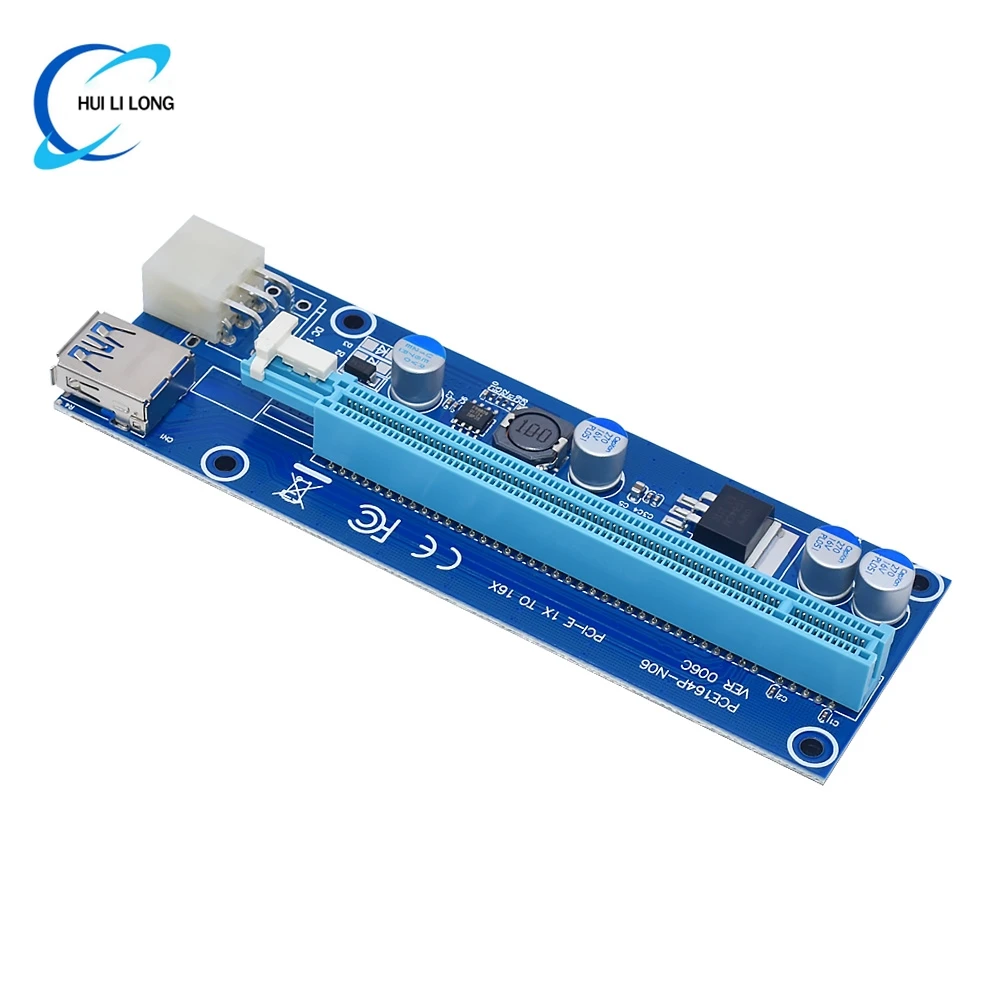 Wavgat ver006c pci-e riser cartão 006c pcie 1x a 16x extensor 60cm 100cm cabo usb 3.0 sata para 6pin cabo de alimentação para placa gráfica