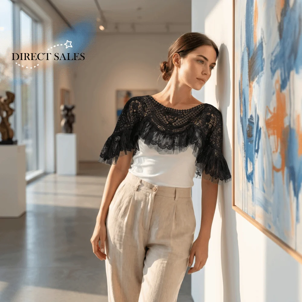 

Elegant Vintage Cheongsam Crochet Tippet Mesh Trim Ruffle Hollow-Out Shawl Lace White Shawl Cape Coat Evening Dress