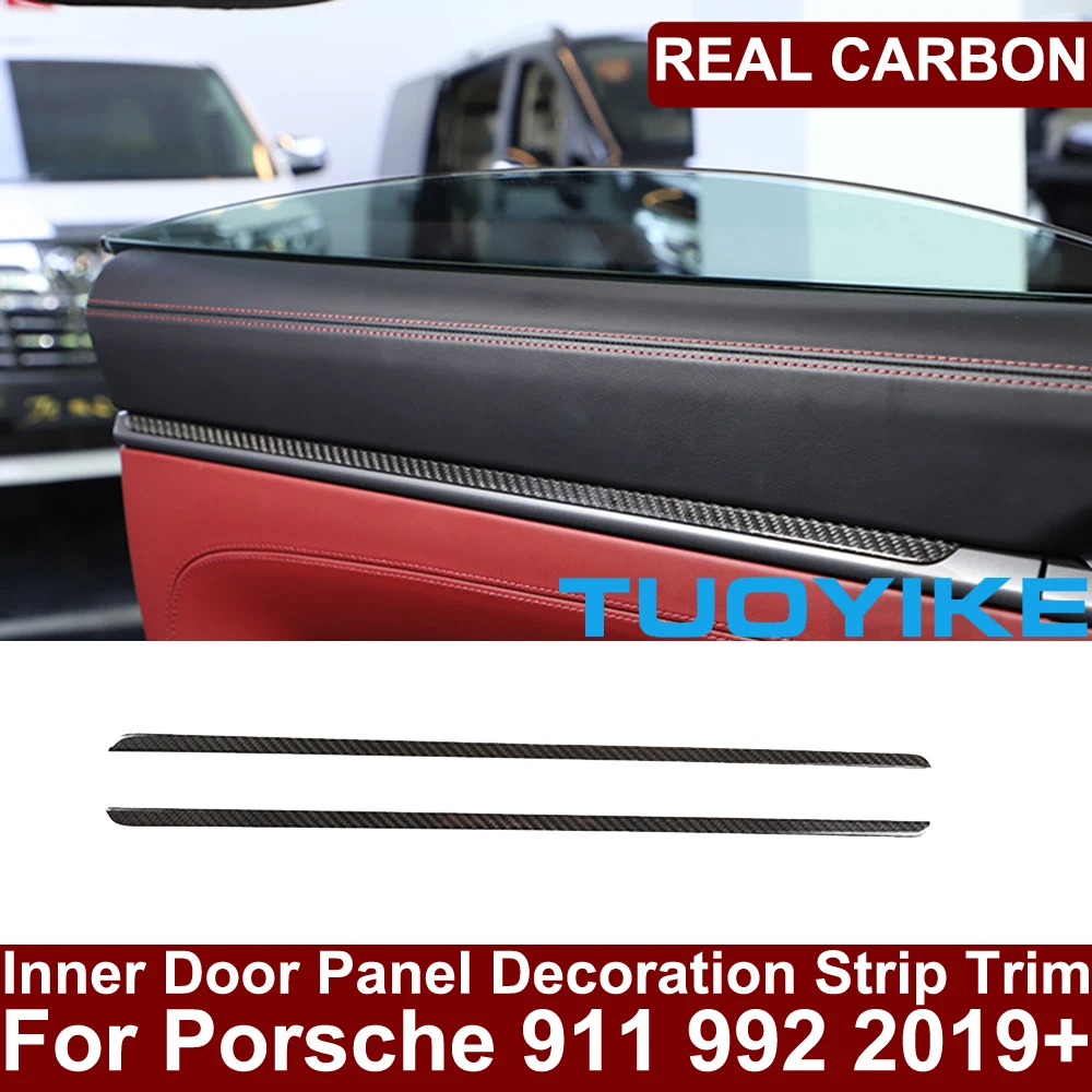 car-real-dry-hard-carbon-fiber-interior-inner-door-panel-decoration-strip-trim-frame-cover-super-thin-for-porsche-911-992-2019