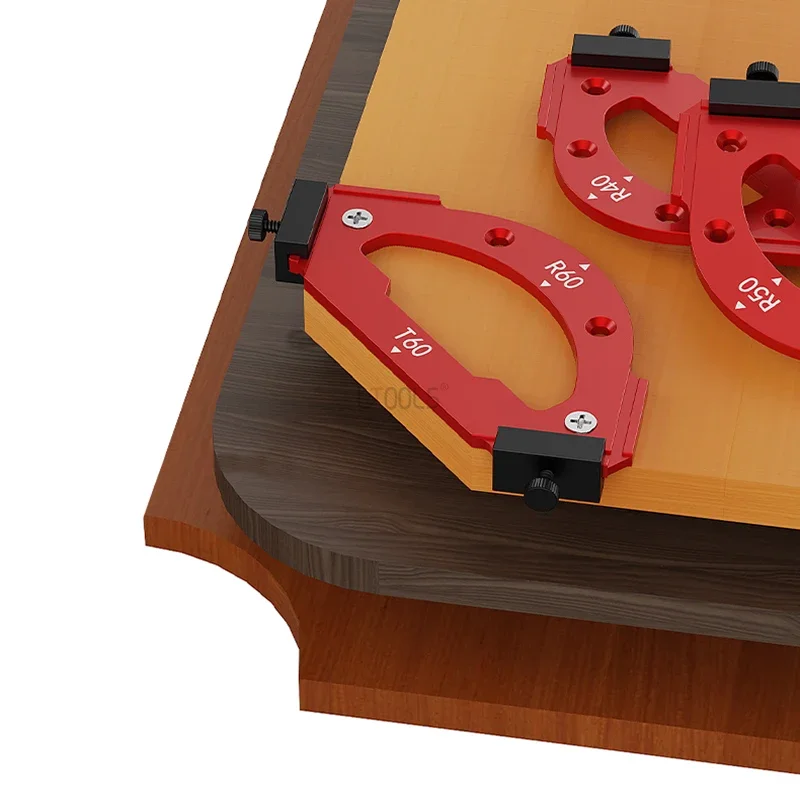 R10T10-R60T60 Radius Jig CNC Houtbewerking Router Sjablonen Booghoek Positionering Sjabloon Hoekradius Herbruikbare Positionering Tool