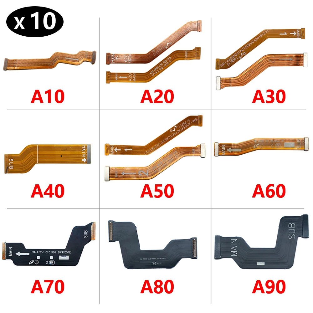 

10 шт./лот, новый для Samsung A10 A20 A30 A40 A50 A60 A70 A80 A90 основной FPC ЖК-дисплей для подключения материнской платы гибкий ленточный кабель