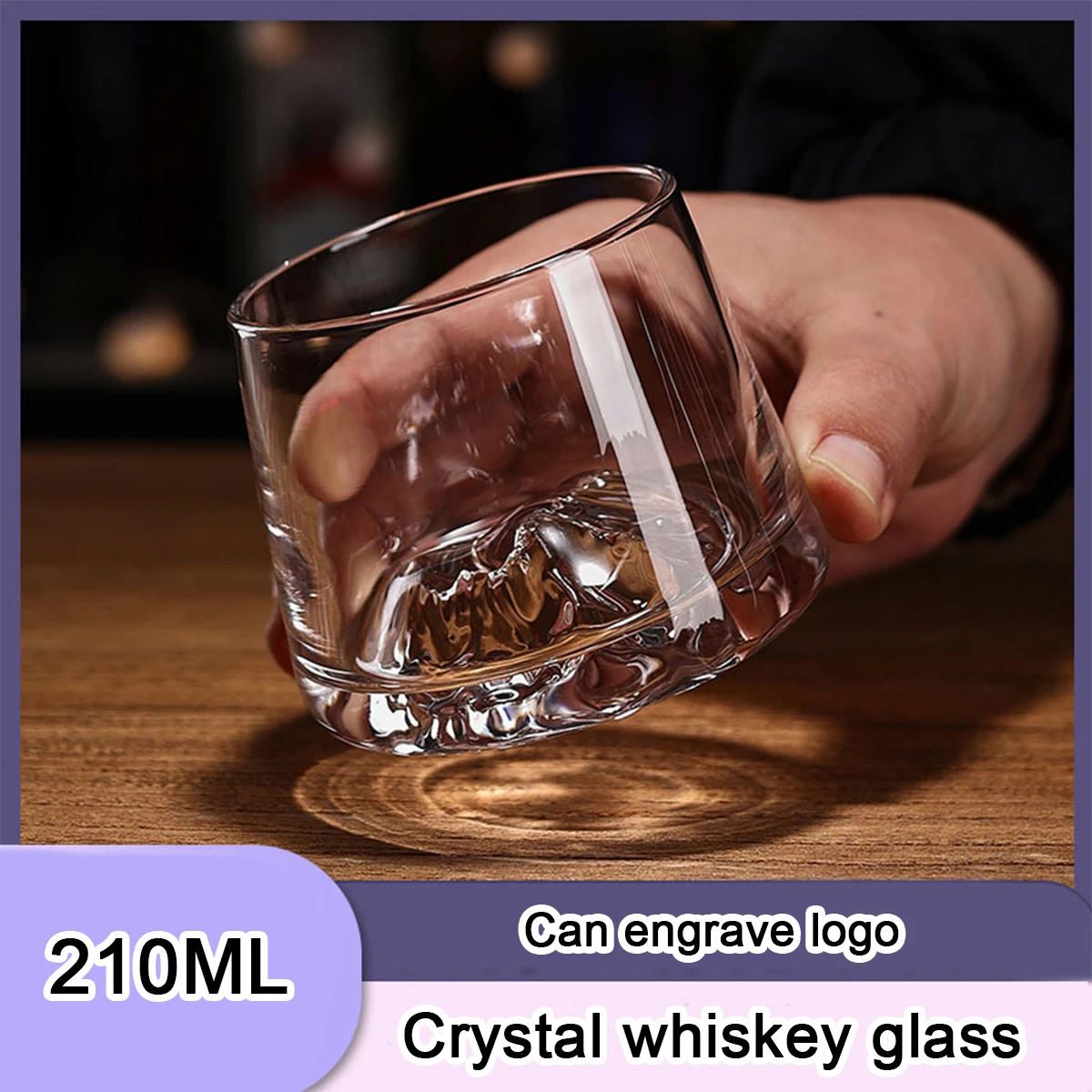 (Can Engrave Logo) 210ML Bar Crystal Glass Whiskey Cup, Home Beer Glass, Water Cup, Beverage Glass, Juice Cup, Birthday Gift