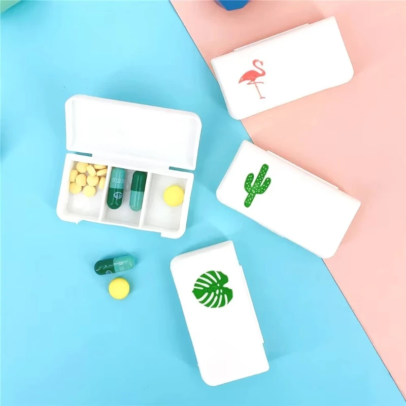 1/2/3pcs Creative Portable 3-Compartment Mini Pill Box Travel Medication Organizer
