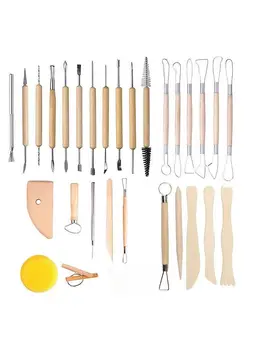 陶藝工具套裝,用於雕塑、蠟雕、陶瓷、聚合物黏土雕刻、造型、陶瓷製作、塑形、木刀、Klin 10 最佳銷售 聚合物黏土套裝 - №7
